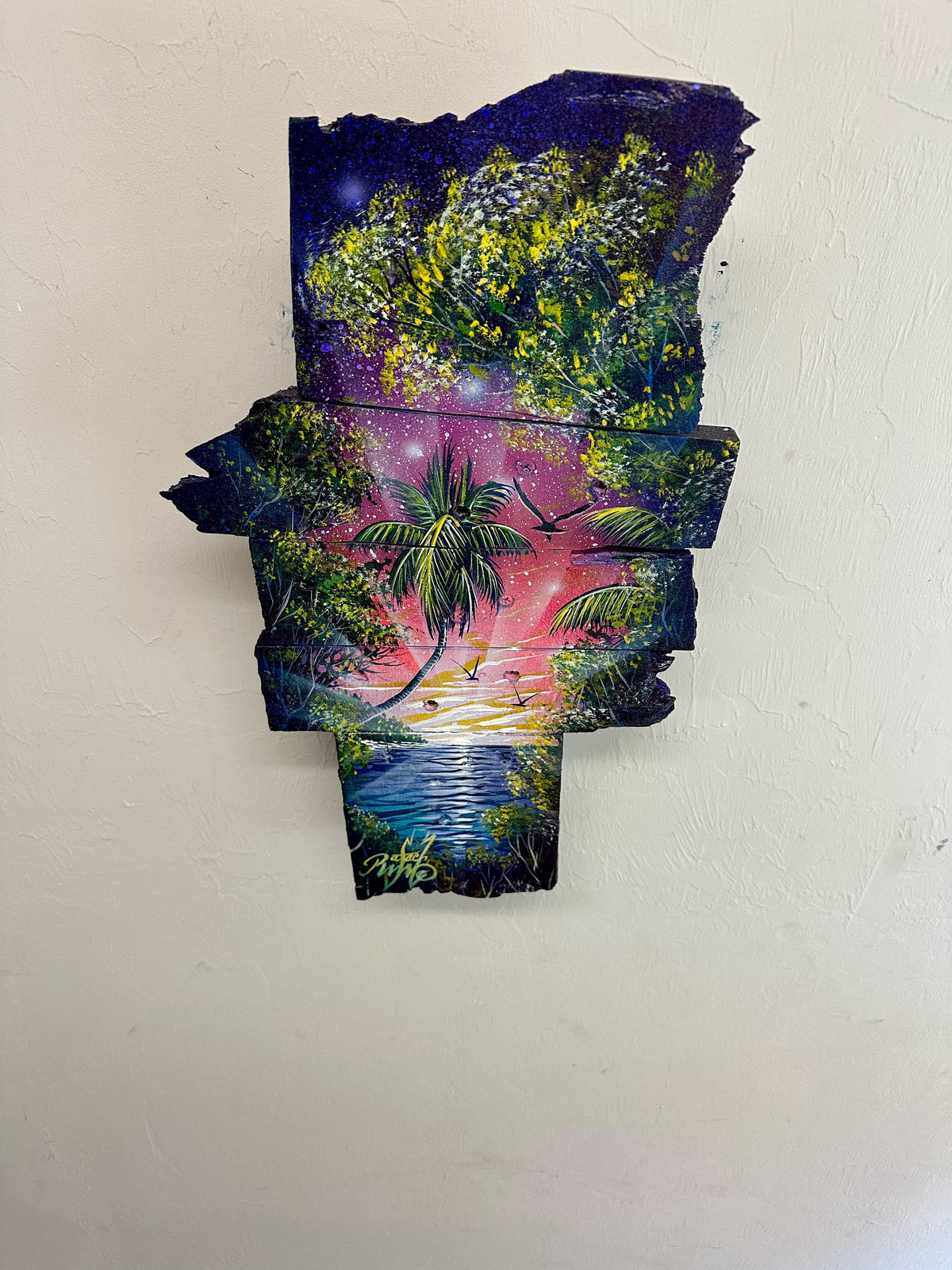 Peeking palm tree