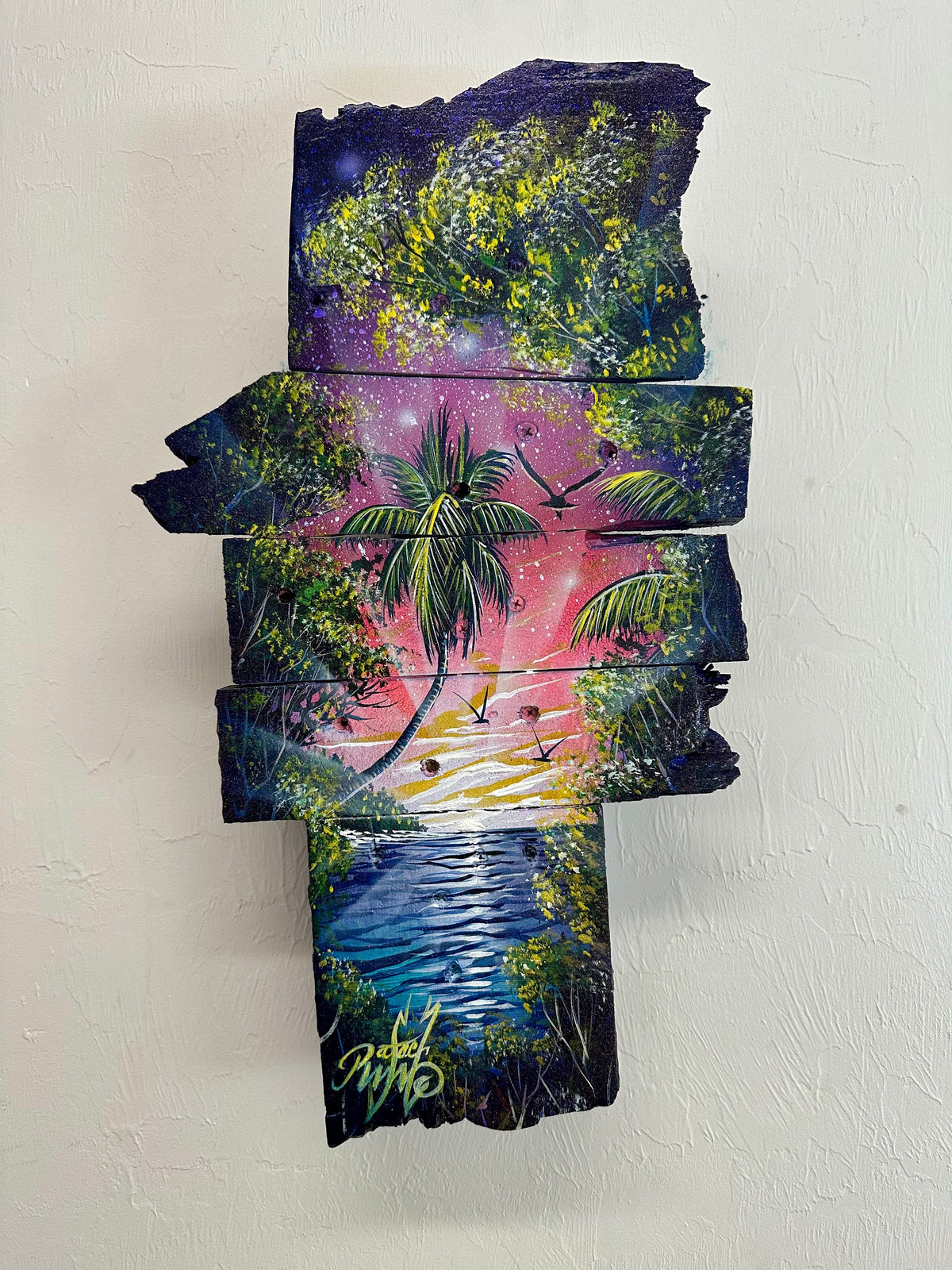 Peeking palm tree
